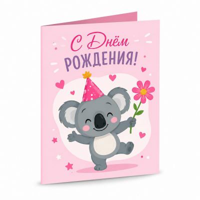 Открытка «С днём рождения 4»