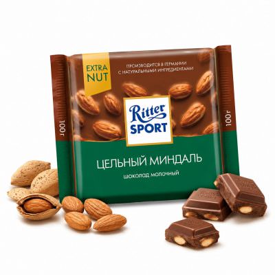 Шоколадка «Ritter SPORT Цельный Миндаль»